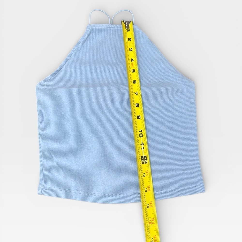 Zara Light Blue Crossy Back Spaghetti Strap Tank Top Medium - Picture 4 of 5